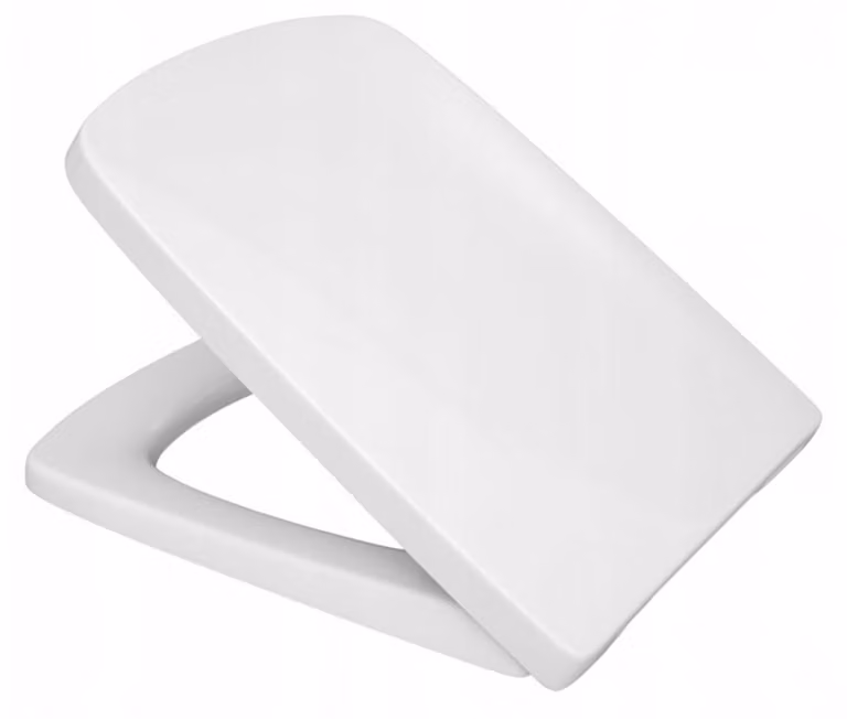 Copertura per WC con sistema di chiusura ammortizzata e design antibatterico, colore bianco