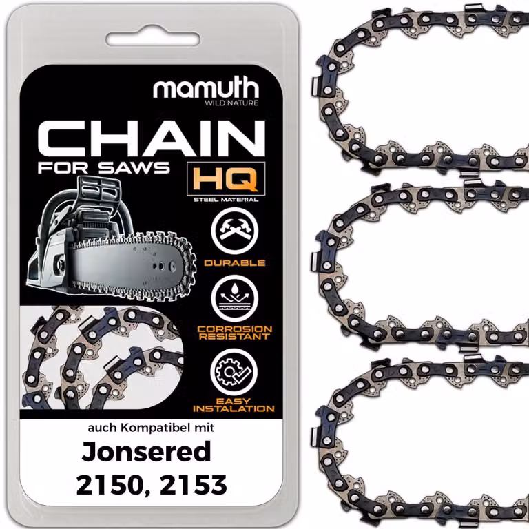 3 catene per motosega, lunghezza 38 cm, passo 0,325", spessore 1,5 mm, 64 maglie, compatibili con i modelli Jonsered 2150 e 2153