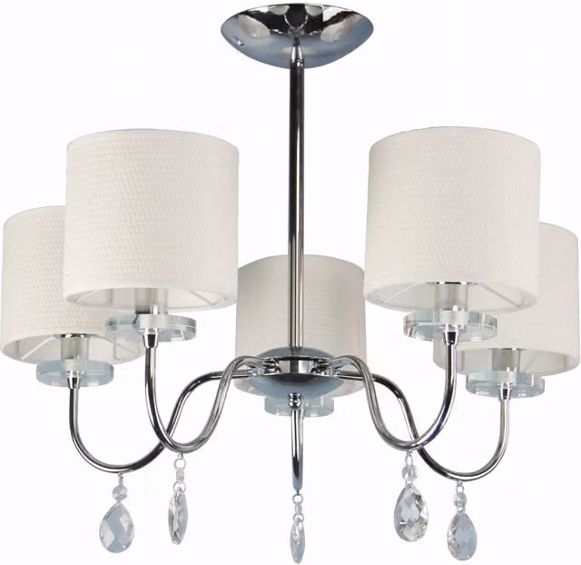 Lampadario Candellux Estera 35-11671 5xE14 cromo crema