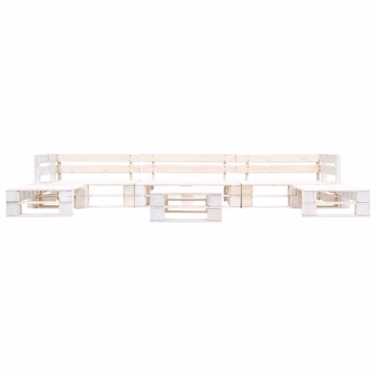 vidaXL set salotto pallet 6 pezzi legno bianco