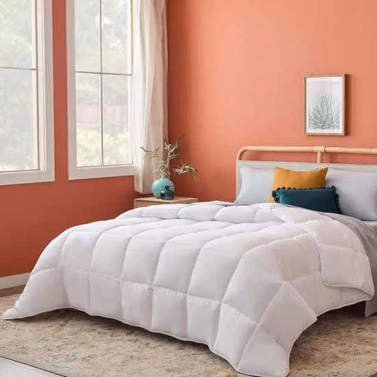 Ibenzoa® Copertura per letto traspirante, adatta a tutto l'anno, in microfibra, 200 x 200 cm – morbida, resistente, bianca