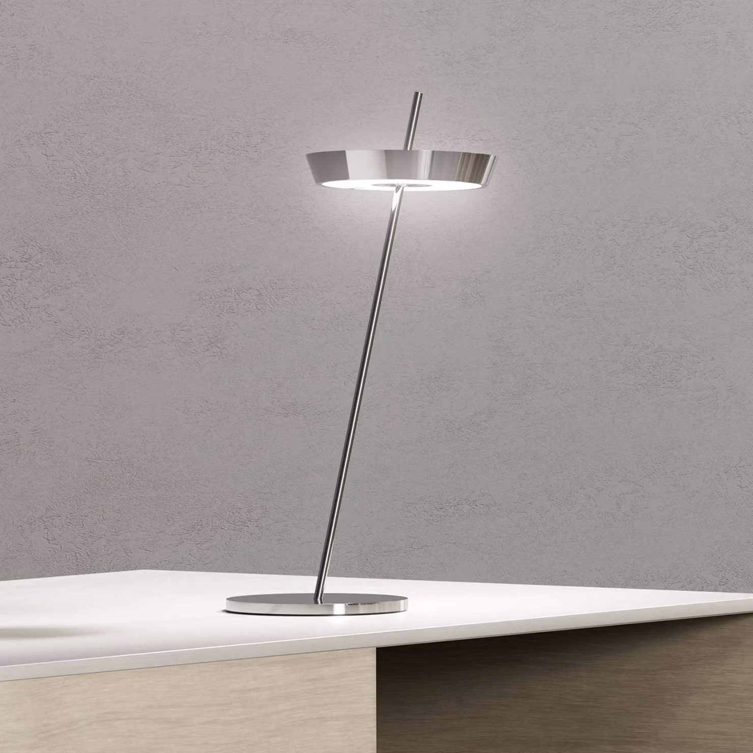 Sigor Lampada da tavolo a LED Mahina, dimmerabile, Cromo / Argento, Soggiorno / Sala da pranzo, Alluminio, Moderno, Lampada da tavolo LED