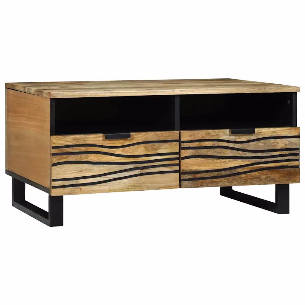 vidaXL Tavolino da salotto moderno in legno di acacia marrone L: 80 cm, P: 54 cm, H: 40 cm