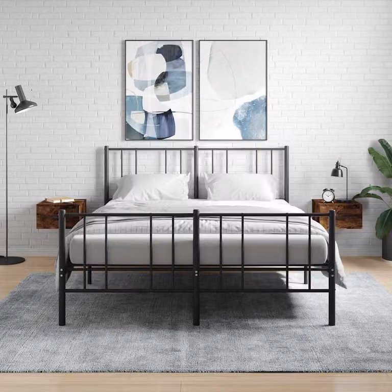 Set di 2 comodini da muro vidaXL in rovere fumo L/P/H: 35 x 35 x 20 cm