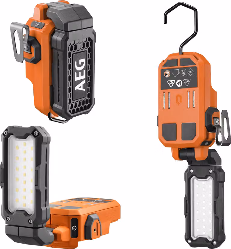 Lampada ricaricabile per officina con gancio magnetico 850lm BML18 AEG