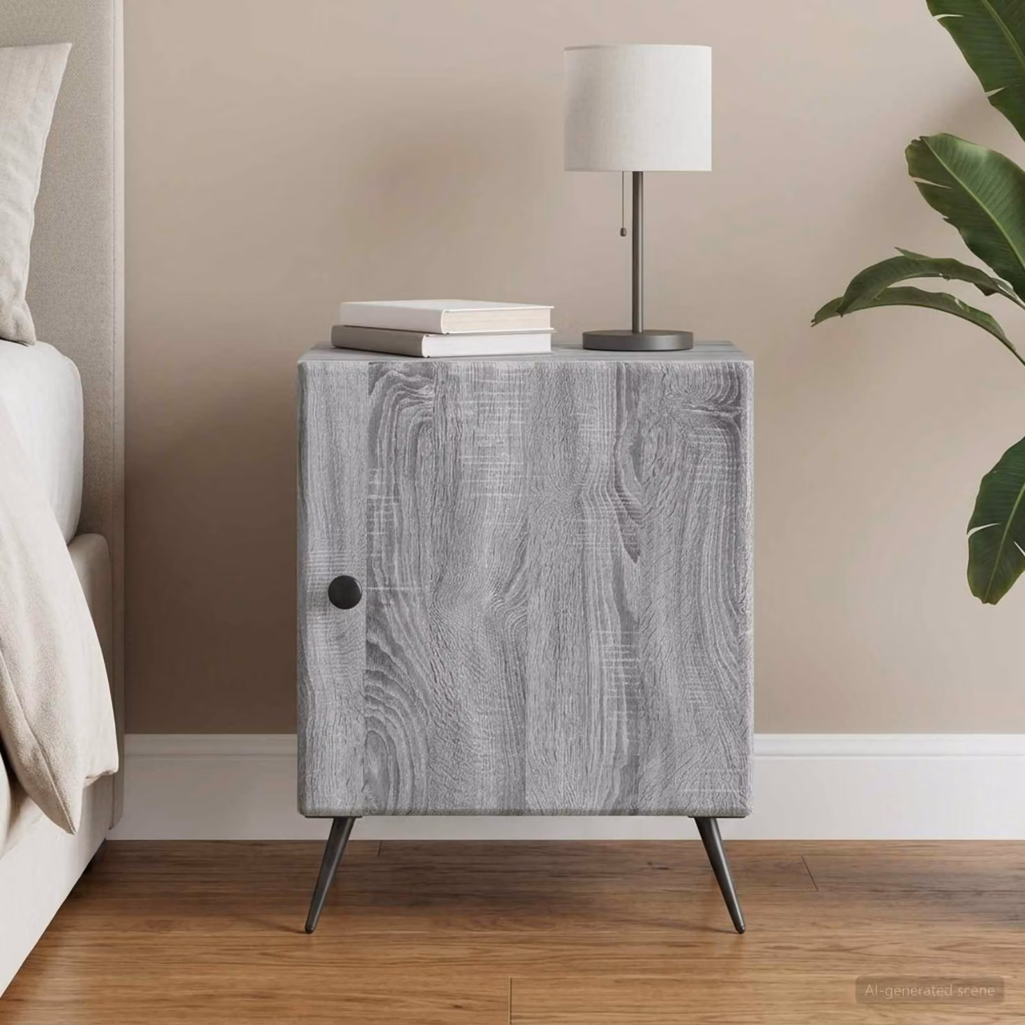 Armadio da notte moderno vidaXL in MDF Grigio Sonoma L 43 cm x P 34,5 cm x H 50 cm