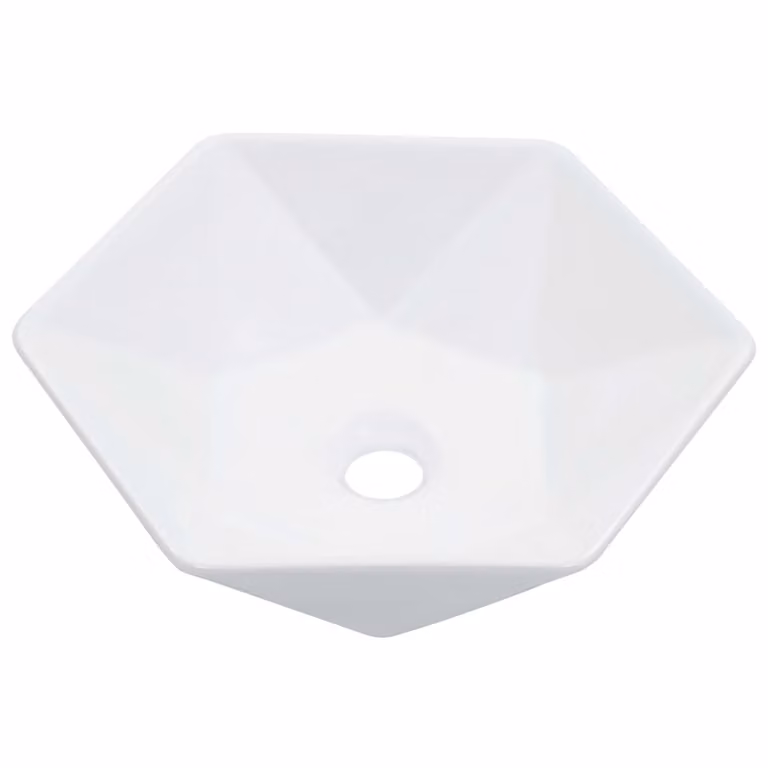 Lavandino 41x36,5x12 cm in Vetroceramica Bianco