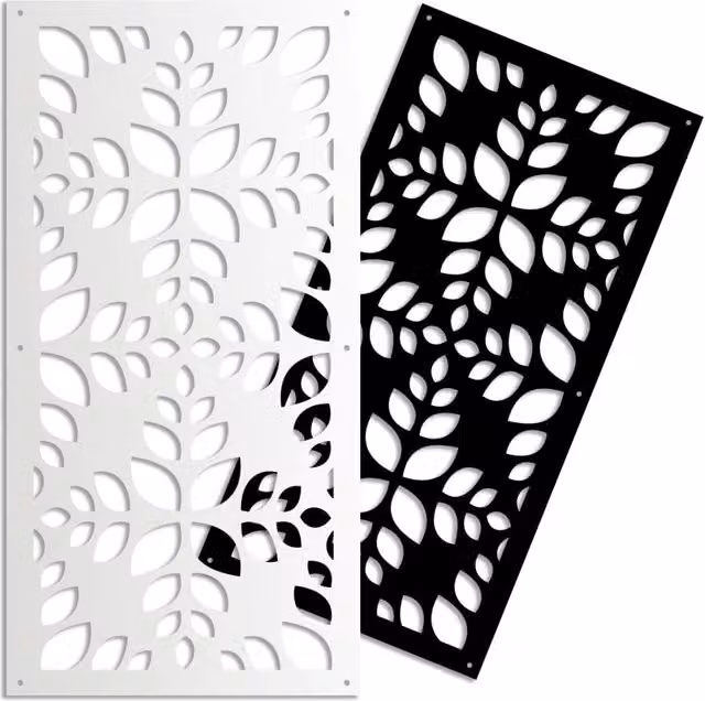 LEAVES - Pannello in PVC traforato - Parasole Misura: 98x198 cm, Colore: bianco