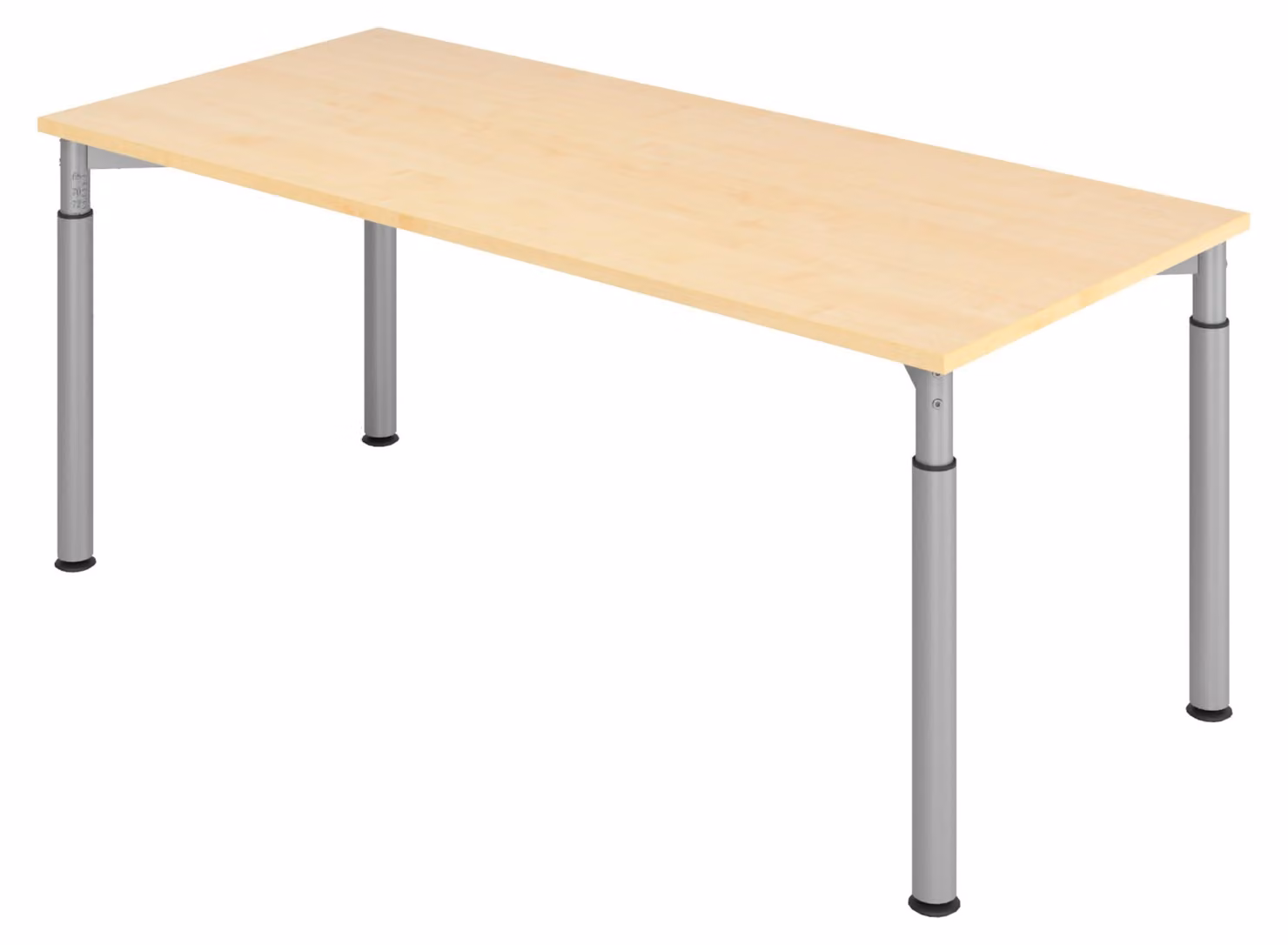 bümö Scrivania Serie-Y - Decorazione: acero, struttura: argento, dimensioni: 180 x 80 cm