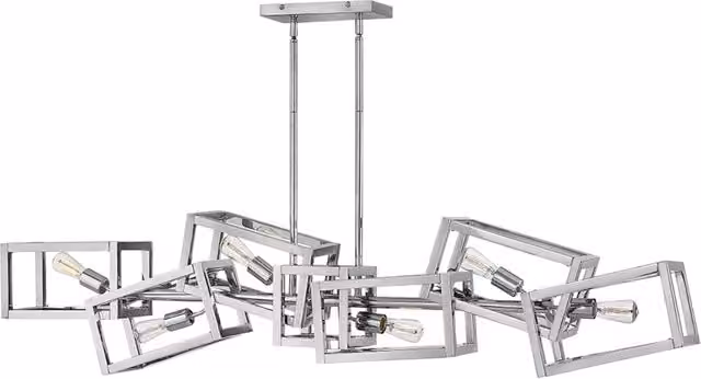 Lampadario Sospeso Moderno Hinkley Ensemble in Metallo Argento con 6 Luci E27