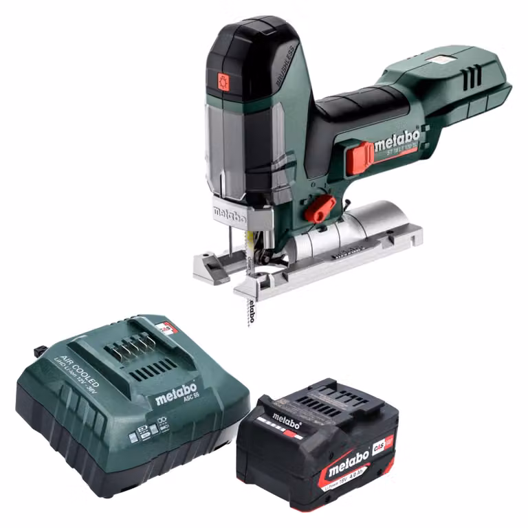 Seghetto alternativo a batteria Metabo ST 18 LT 130 BL 18 V 130 mm senza spazzole + 1x batteria 4,0 Ah + caricatore