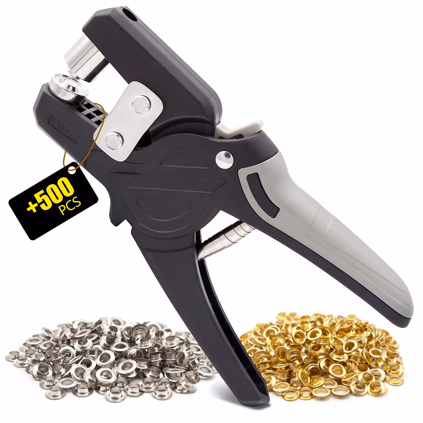Set Oogtang con 500 occhielli, diametro 10 mm, pressa per occhielli magnetica in acciaio temprato, ideale per teloni e tessuti