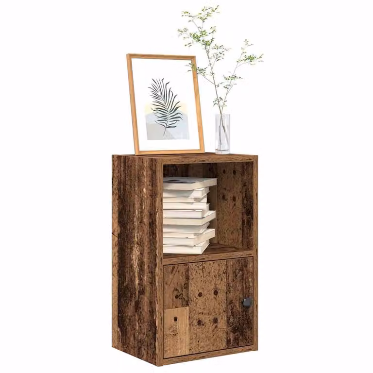 Libreria a parete vidaXL in legno multistrato e MDF color marrone effetto rustico L 31 cm, P 24 cm, H 52 cm