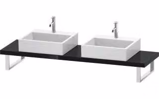 Duravit Console Cpmpact L-Cube 80-200x48cm, 2 A., amido 4,5cm, nero grigio