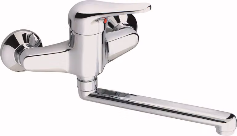 Miscelatore monocomando per lavello a parete CORNAT Punto con bocca girevole, cromo, P6