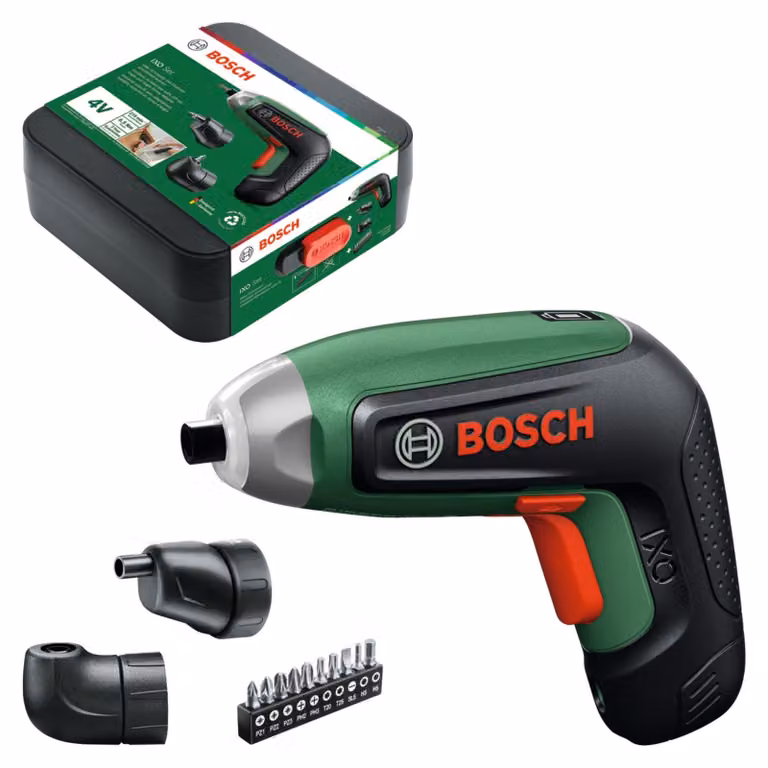 Set di 8 avvitatori Bosch IXO, 1 batteria BA 4 V 2,0 Ah, valigetta porta attrezzi