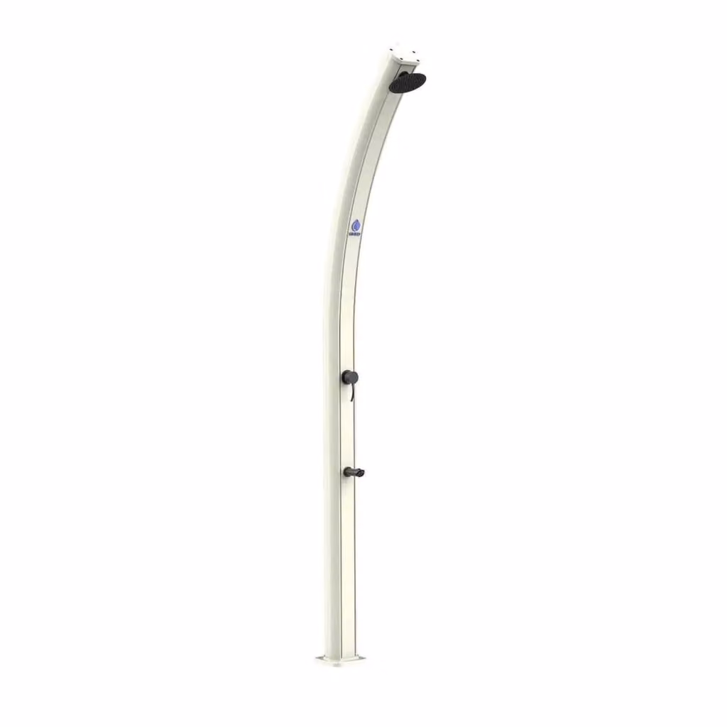 Doccia Solare Sined Emi in Alluminio Bianca con Soffione e Lavapiedi da 25 Litri – 2