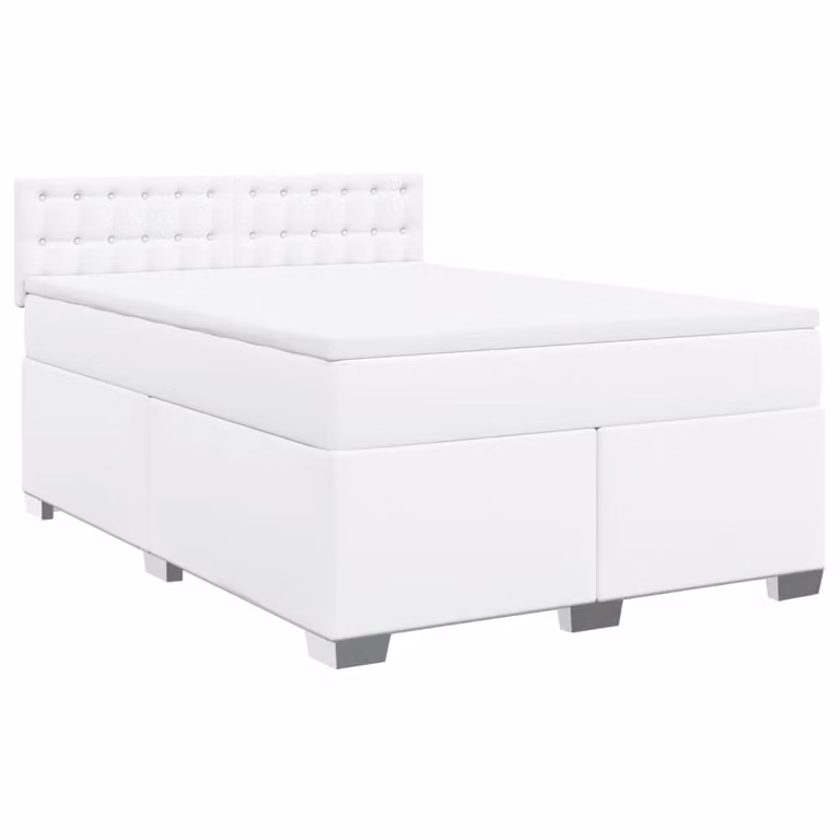 Giroletto a Molle con Materasso Bianco 160x200 cm in Pelle finta