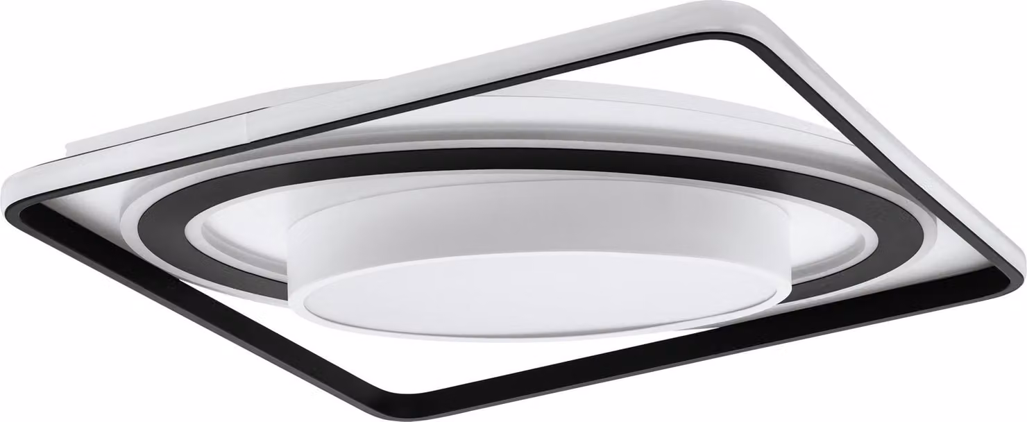 Lampada da soffitto EGLO LED Benalauria, lampada da soffitto, lampada da soffitto dimmerabile, acciaio nero, plastica bianca bianco caldo-bianco freddo, 45x45 cm