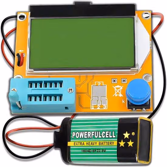 Strumento di misura elettronico multifunzione per il collaudo dei transistor - Tester per condensatori con display grafico