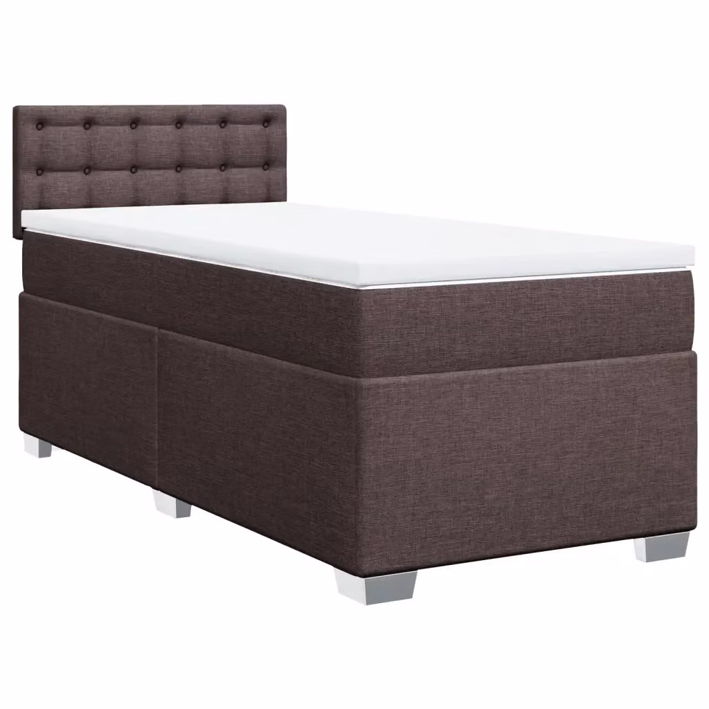 Letto Ibrido con Giroletto a Molle e Materasso vidaXL, Marrone Scuro e Bianco, L/P/H: 90 x 190 x 100,5 cm – 2