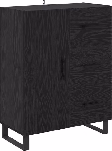 Credenza | Madia | Buffet da pranzo | Armadio da pranzo con cassetto Rovere Nero 69,5 x 34 x 90 cm