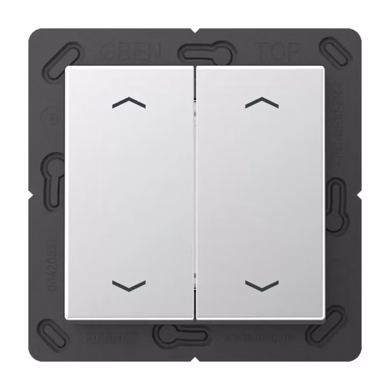 Jung ENOA595MPAL Trasmettitore da parete wireless EnOcean con simboli, color alluminio