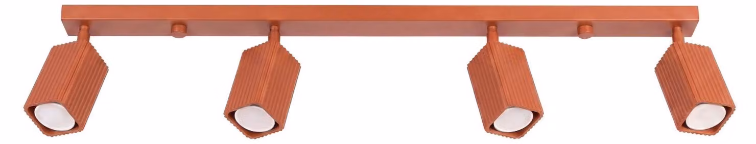 Plafoniera RAYO 4L ocra rossa 4xGU10 10W alluminio 16,5x6x81cm Sollux Lighting