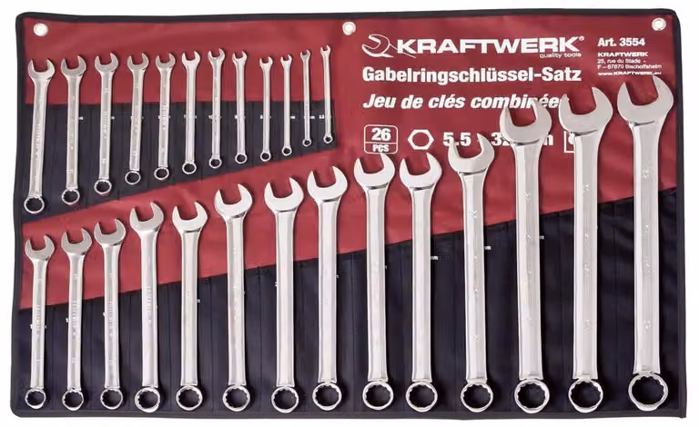Set di chiavi combinate Kraftwerk 5,5 -32 mm 26 pezzi.