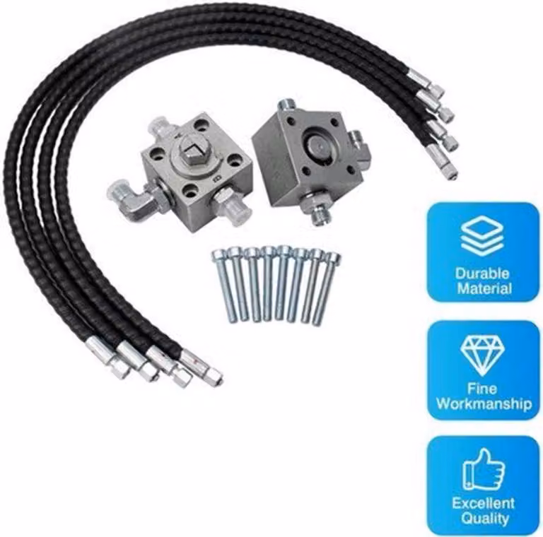 Valvole di deviazione idrauliche a tre vie per mini-escavatori, set di 2, adatte per escavatori da 1-2 tonnellate