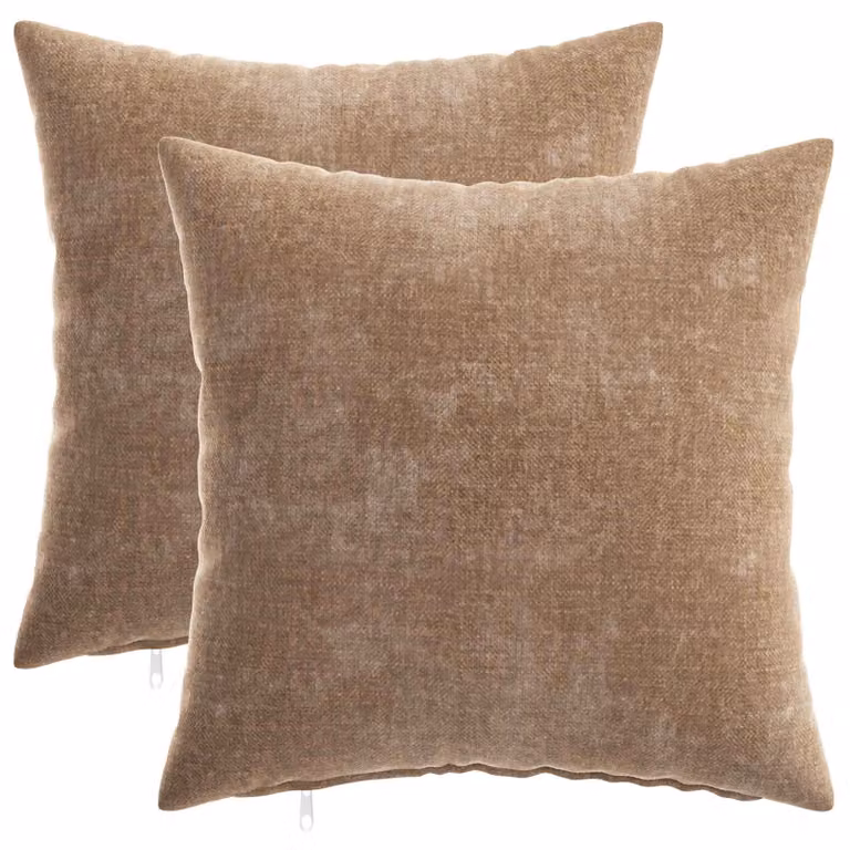 Set di 2 federe vidaXL HEERLEN marroni in tessuto chenille, L 40 x P 40 cm