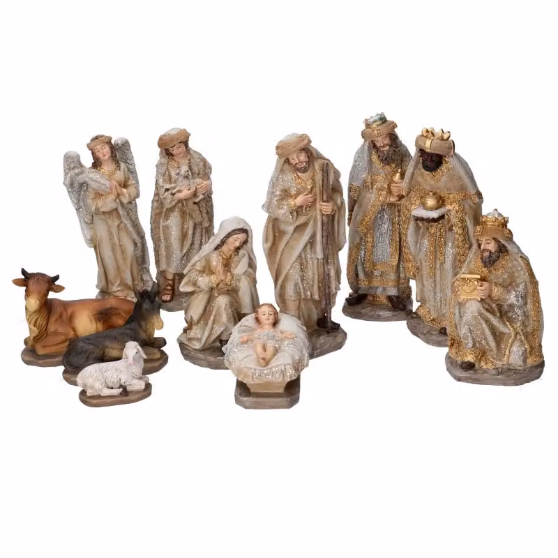 Set di Presepe Vacchetti in Resina Oro, 11 Pezzi, Altezza: 20 cm – 2