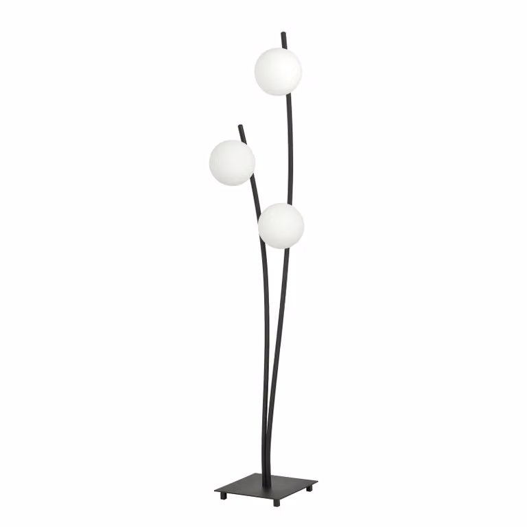 Lampada da terra Emibig 3xE14 40W HUNTER LP3 NERO/OPALE 1102/LP3