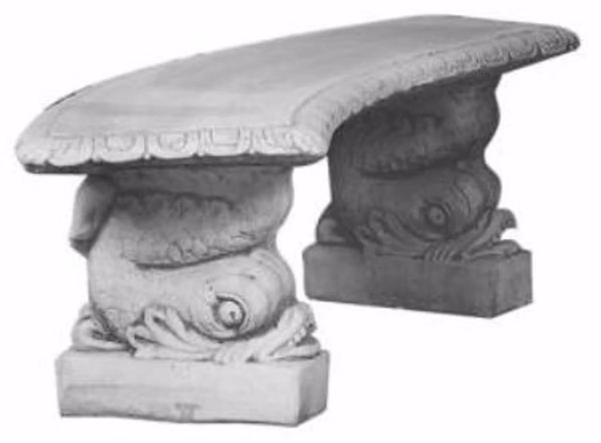 Panchina Casa Padrino / Panchina da giardino Grigio 140 x H. 45 cm - Panchina curva in cemento da giardino in stile orientale