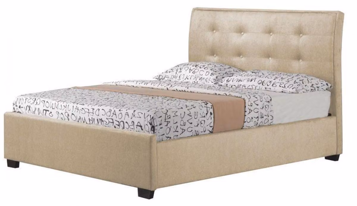 Chesterfield Design Polster Englisches Bett Grau Betten 160/180x200 Doppelbett