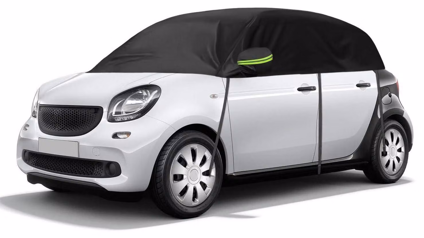 Copertura impermeabile per auto, adatta a garage parziali, per Smart Forfour dal 2014 al 2021, colore nero