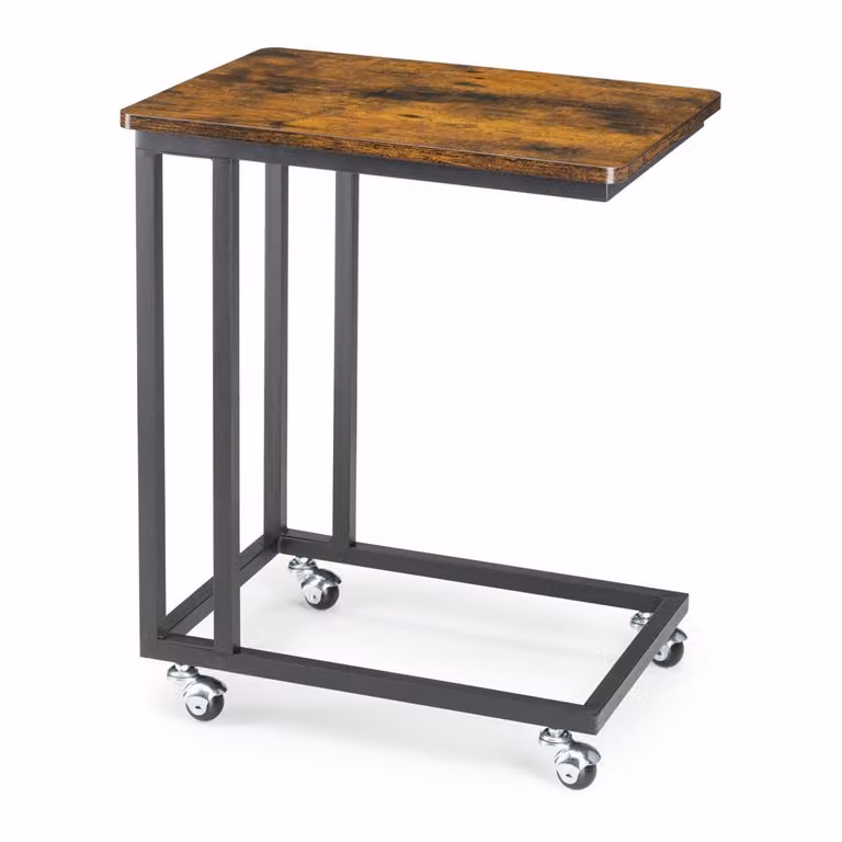 Tavolino con rotelle LOFT 35x61x50 cm Decorazione marrone scuro