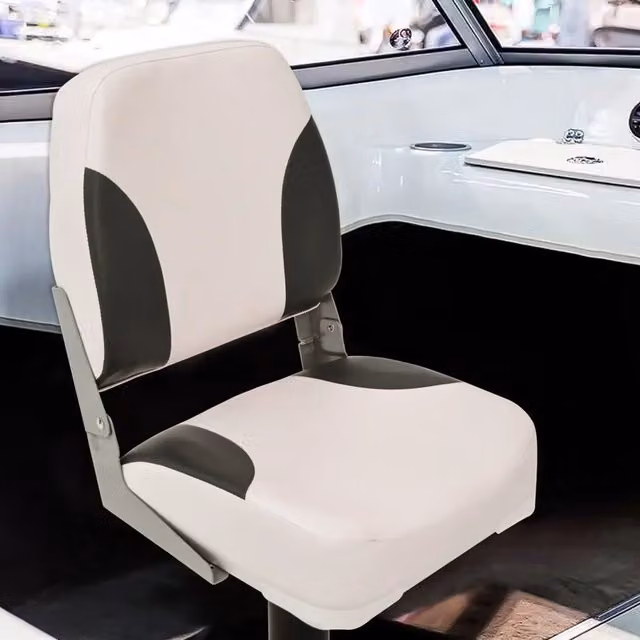 Set di 2 sedili per barca vidaXL con supporto girevole a 360°, struttura in metallo imbottita, disponibile in nero, grigio o bianco – 1
