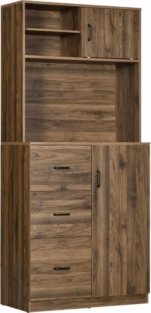 Credenza moderna con 3 cassetti e ante ¨C Xylo ¨C legno bianco mobile dispensa soggiorno