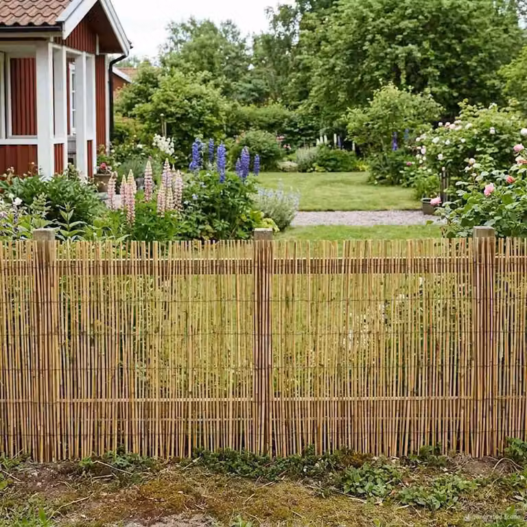 Recinzione per Giardino Carbonizzato 400 x 100 cm Giunco