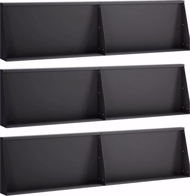 Muro di contenimento 6 pz 80 x 12 x 40 cm Acciaio Nero 3449184