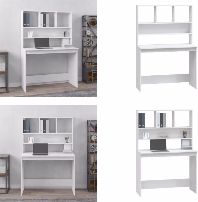 vidaXL Scrivania con ripiano bianco 102x45x148 cm in legno - Scrivania - Scrivania - Scrivania per ufficio - Scrivania per computer