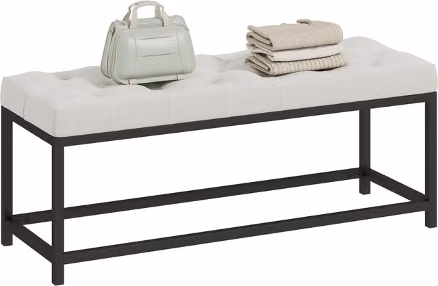 Letto Imbottito Minimal in Velluto Crema con Base in Metallo L/P: 160 x 200 cm