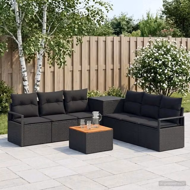 Set di divani 8 pz Nero 55 x 55 x 37 cm 3448158