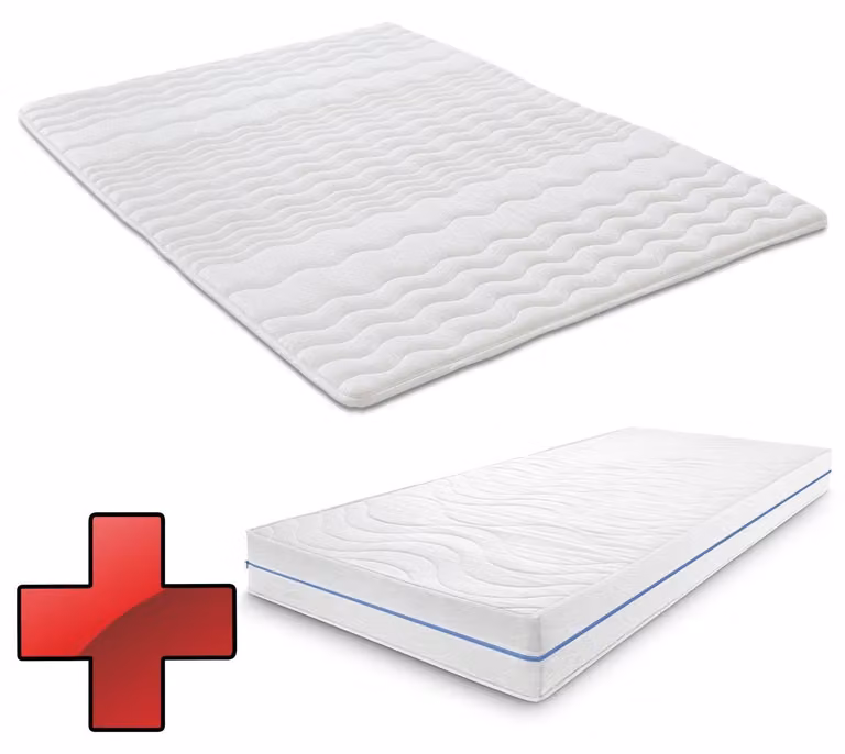Materasso ergonomico 90x200 cm 7 zone Supportho Premium, altezza 18 cm, grado di rigidità H2/H3 + coprimaterasso / imbottitura per materasso 90 x 200 cm