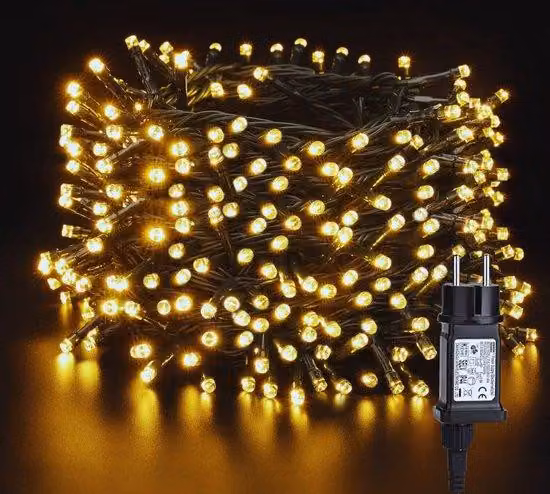 Ghirlande luminose da esterno 50 m con 500 LED - Decorazioni resistenti alle intemperie per giardino, terrazza e feste - 8 modalità - Bianco caldo