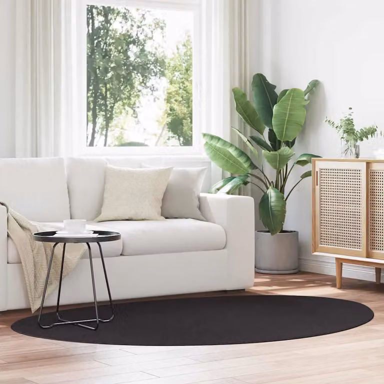Tappeto moderno vidaXL HUARTE nero in poliestere, lavabile e antiscivolo, L: 140 cm x P: 200 cm