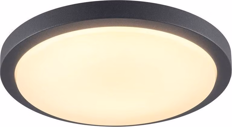 lampada LED rotonda da parete e soffitto Ainos Ø30 cm IP44 21W antracite con sensore