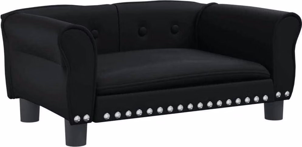 Lettino per Cani Nero 70x45x30 cm in Pelle finta
