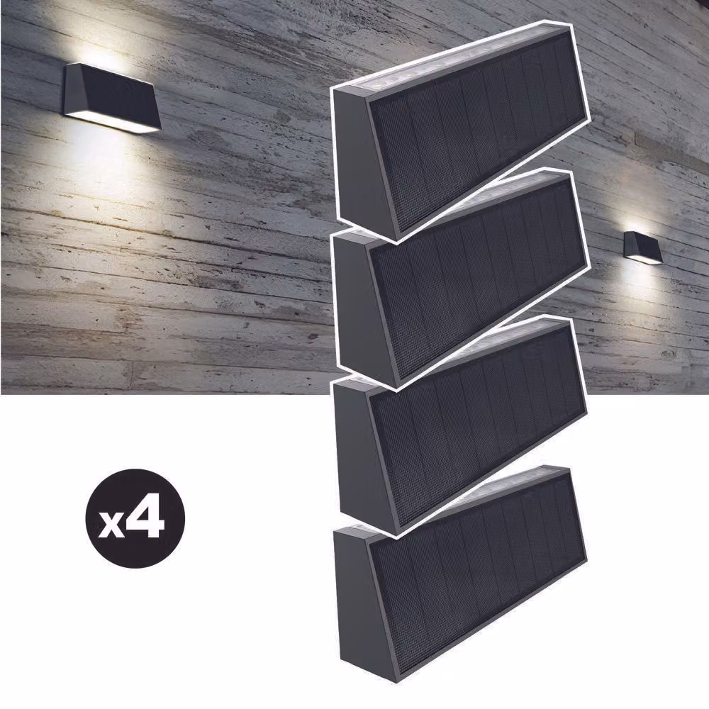 Set di 4 lampade solari EZIlight® Solar Wall S31